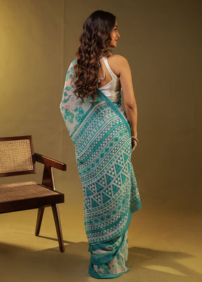 Multicolor Chiffon Silk Saree With Blouse Piece
