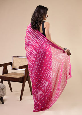 Purple Chiffon Silk Saree With Blouse Piece