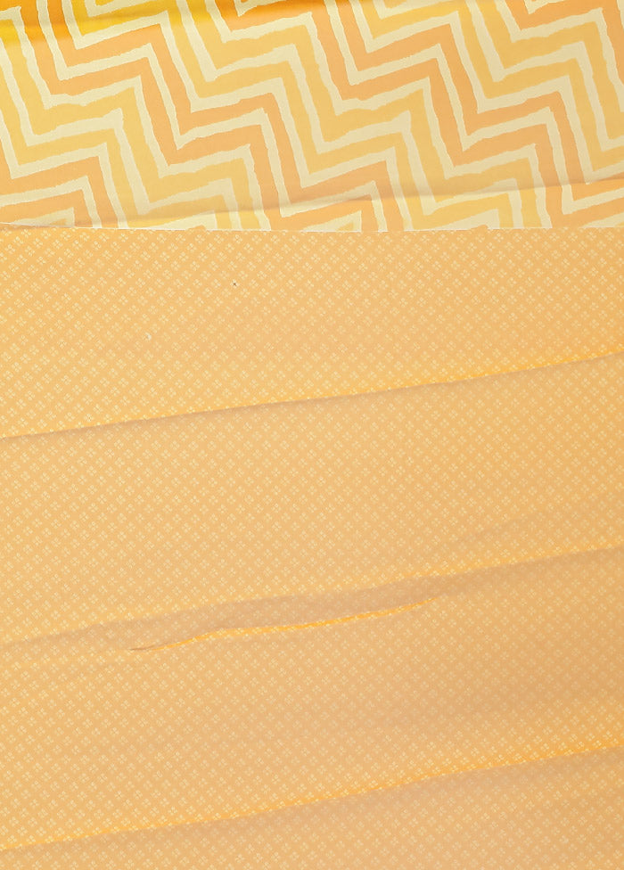 Yellow Chiffon Silk Saree With Blouse Piece