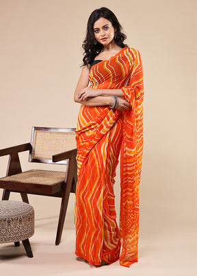 Multicolor Chiffon Silk Saree With Blouse Piece