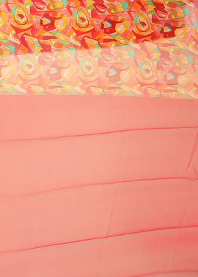 Multicolor Chiffon Silk Saree With Blouse Piece