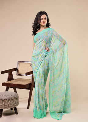 Multicolor Chiffon Silk Saree With Blouse Piece