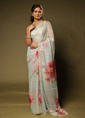 Multicolor Organza Saree With Blouse Piece