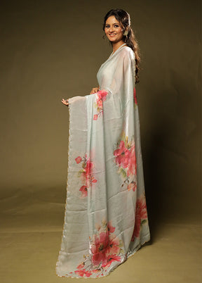 Multicolor Organza Saree With Blouse Piece