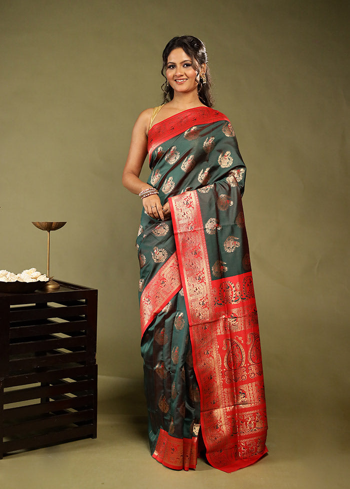 Black Baluchari Silk Saree With Blouse Piece