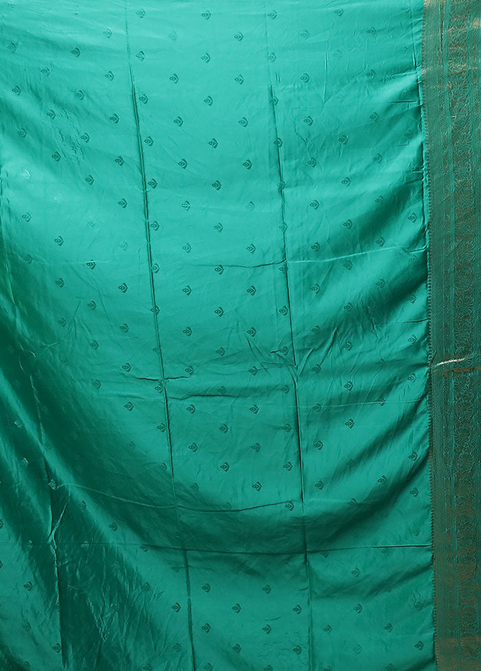 Green Dupion Silk Saree With Blouse Piece
