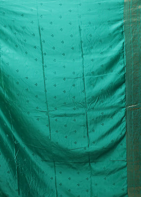 Green Dupion Silk Saree With Blouse Piece