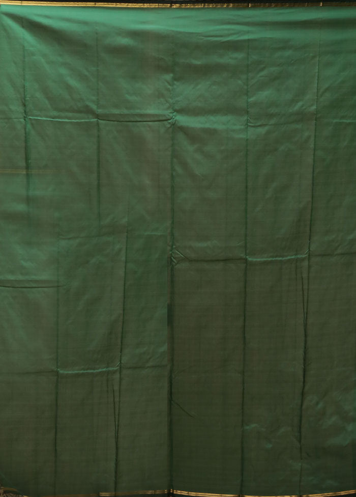 Green Kanjivaram Silk Saree With Blouse Piece