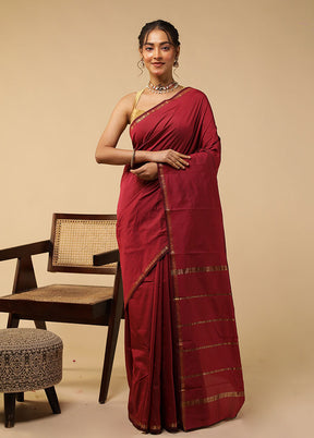 Purple Kanjivaram Silk Saree With Blouse Piece