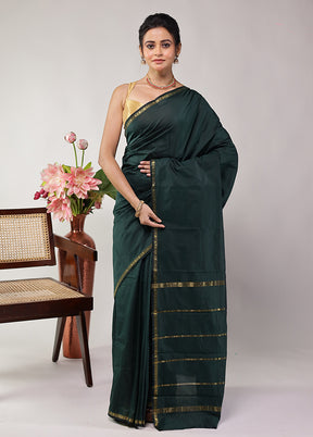 Green Kanjivaram Silk Saree With Blouse Piece