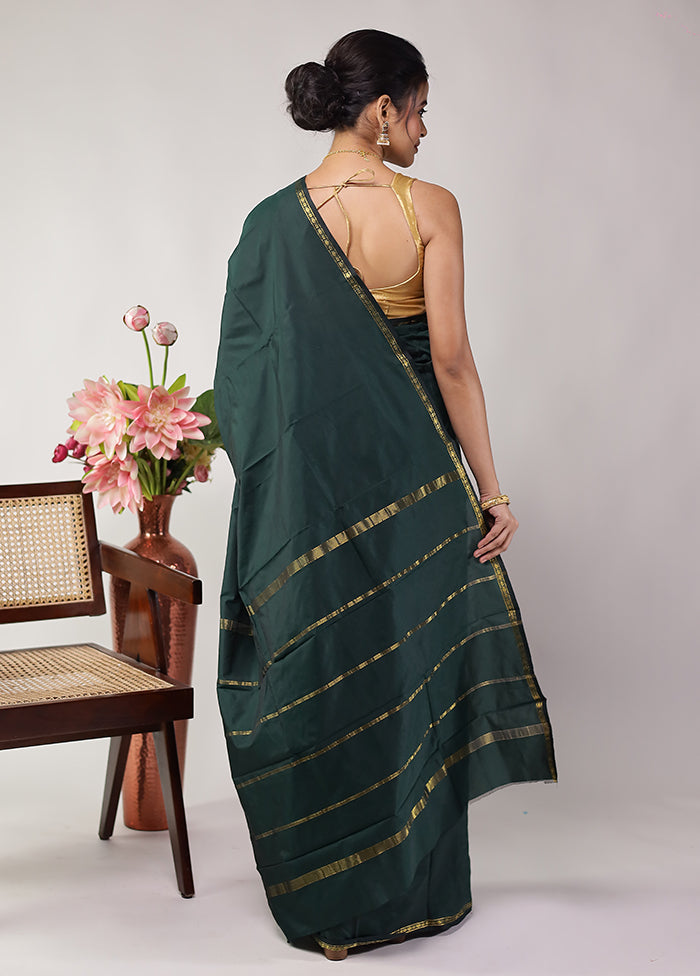 Green Kanjivaram Silk Saree With Blouse Piece