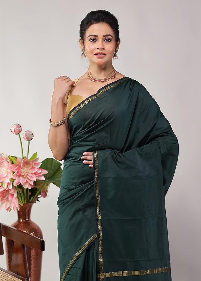 Green Kanjivaram Silk Saree With Blouse Piece