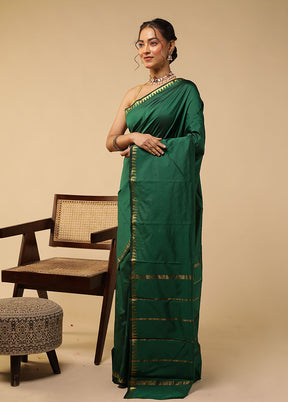 Green Kanjivaram Silk Saree With Blouse Piece