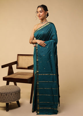 Green Kanjivaram Silk Saree With Blouse Piece