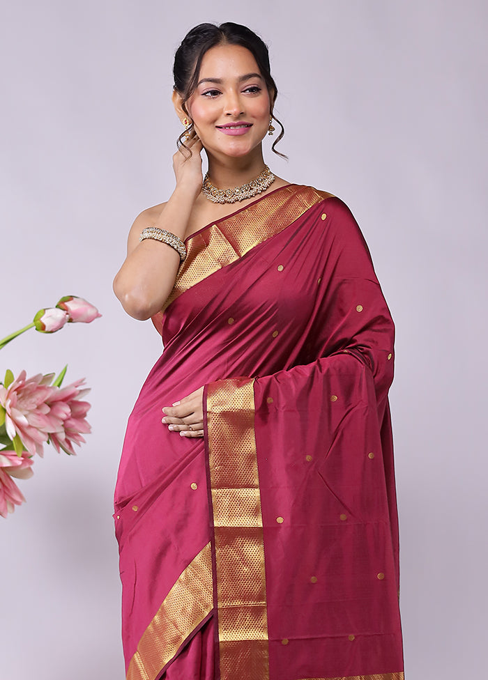 Purple Kanjivaram Silk Saree With Blouse Piece