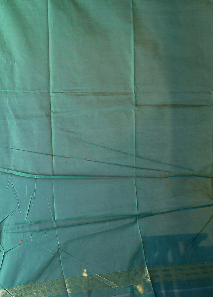Green Kora Silk Saree With Blouse Piece