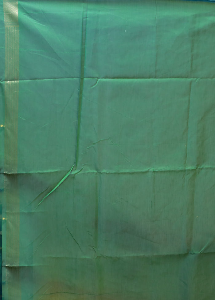 Green Kora Silk Saree With Blouse Piece