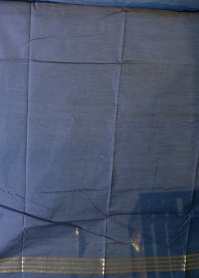 Blue Kora Silk Saree With Blouse Piece
