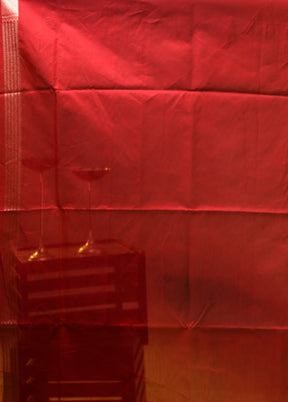 Red Kora Silk Saree With Blouse Piece