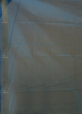 Blue Kora Silk Saree With Blouse Piece