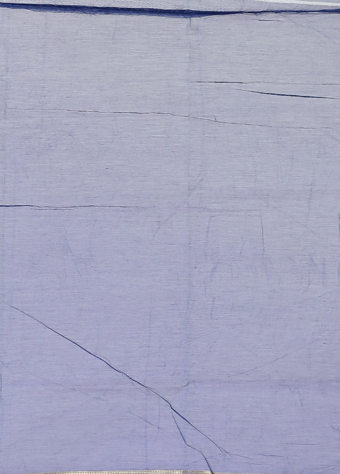 Blue Kora Silk Saree With Blouse Piece