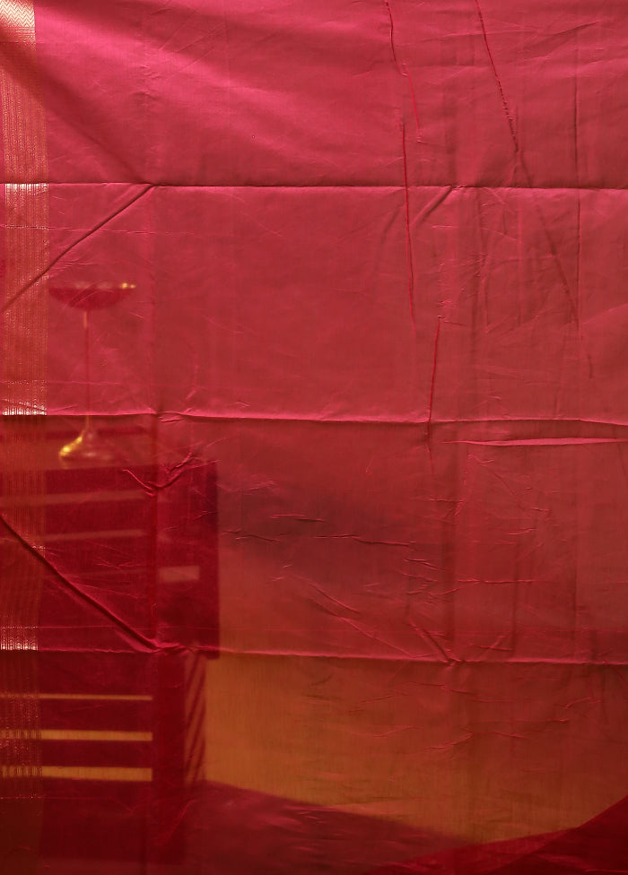 Pink Kora Silk Saree With Blouse Piece