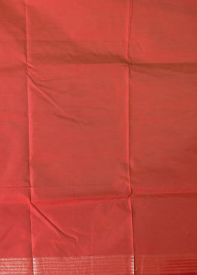Red Kora Silk Saree With Blouse Piece