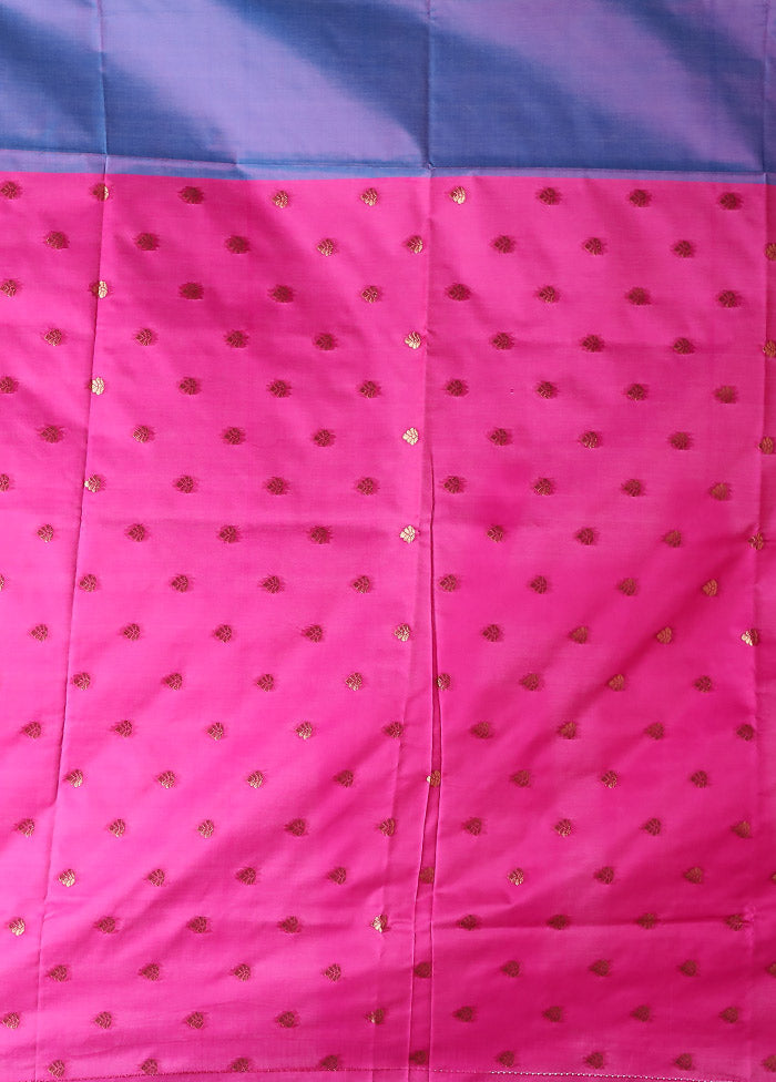 Purple Kanjivaram Silk Saree With Blouse Piece