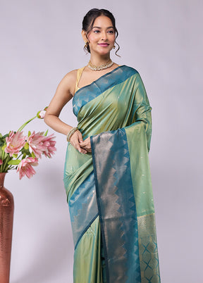 Green Kanjivaram Silk Saree With Blouse Piece