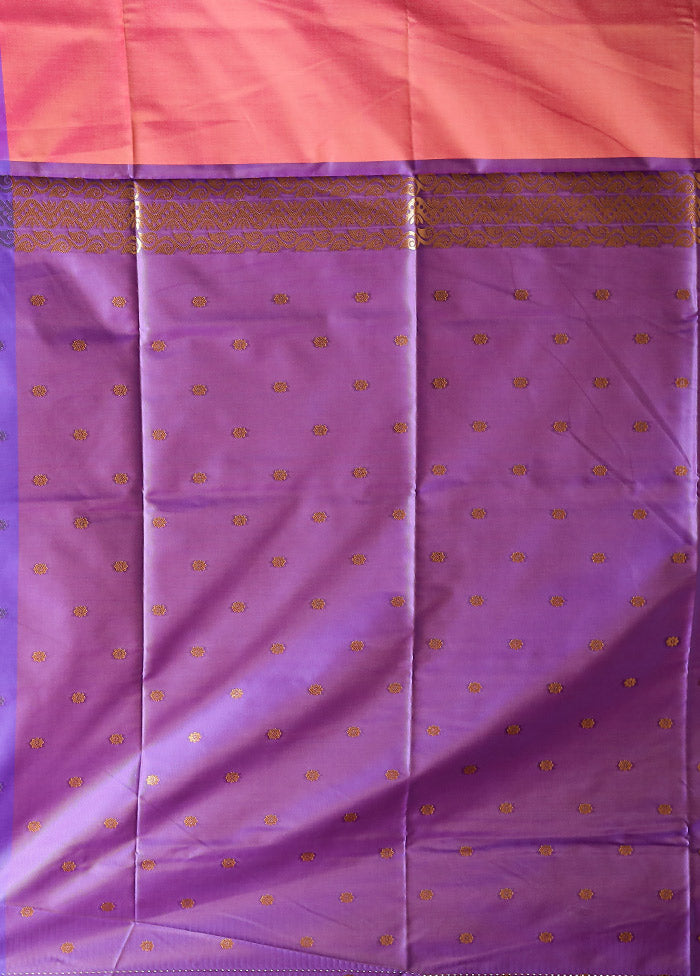 Orange Kanjivaram Silk Saree With Blouse Piece