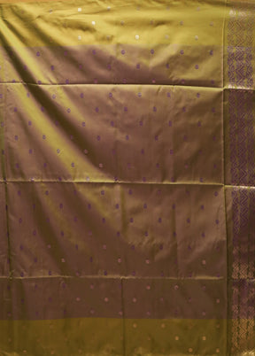 Purple Kanjivaram Silk Saree With Blouse Piece