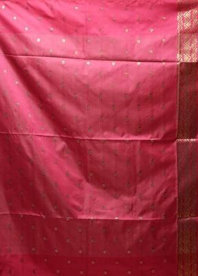 Pink Kanjivaram Silk Saree With Blouse Piece
