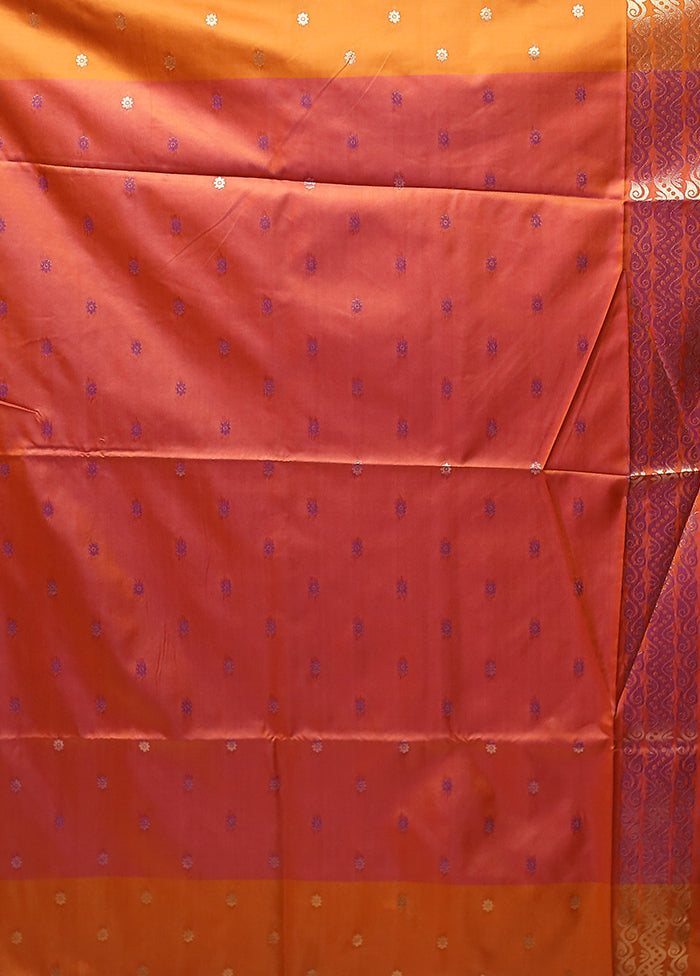 Purple Kanjivaram Silk Saree With Blouse Piece