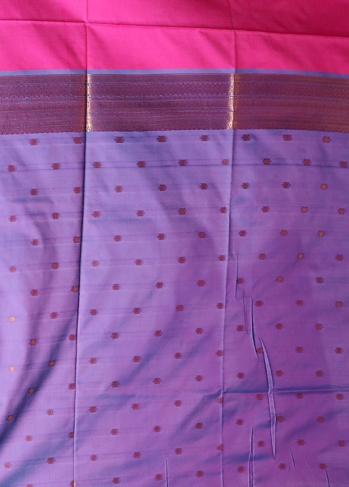 Pink Kanjivaram Silk Saree With Blouse Piece