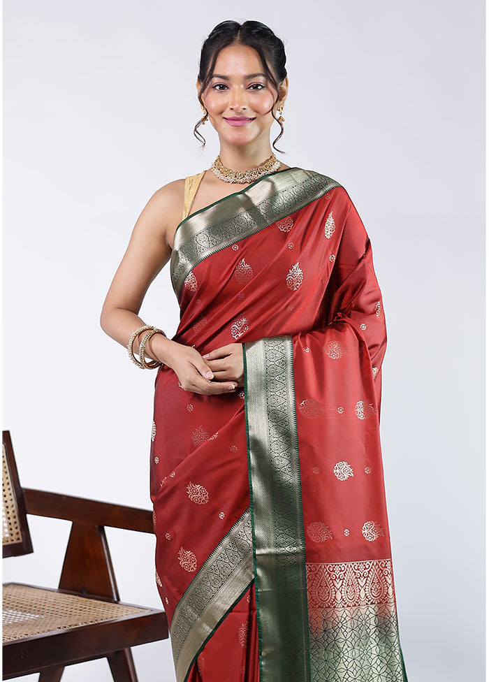 Red Kanjivaram Silk Saree With Blouse Piece
