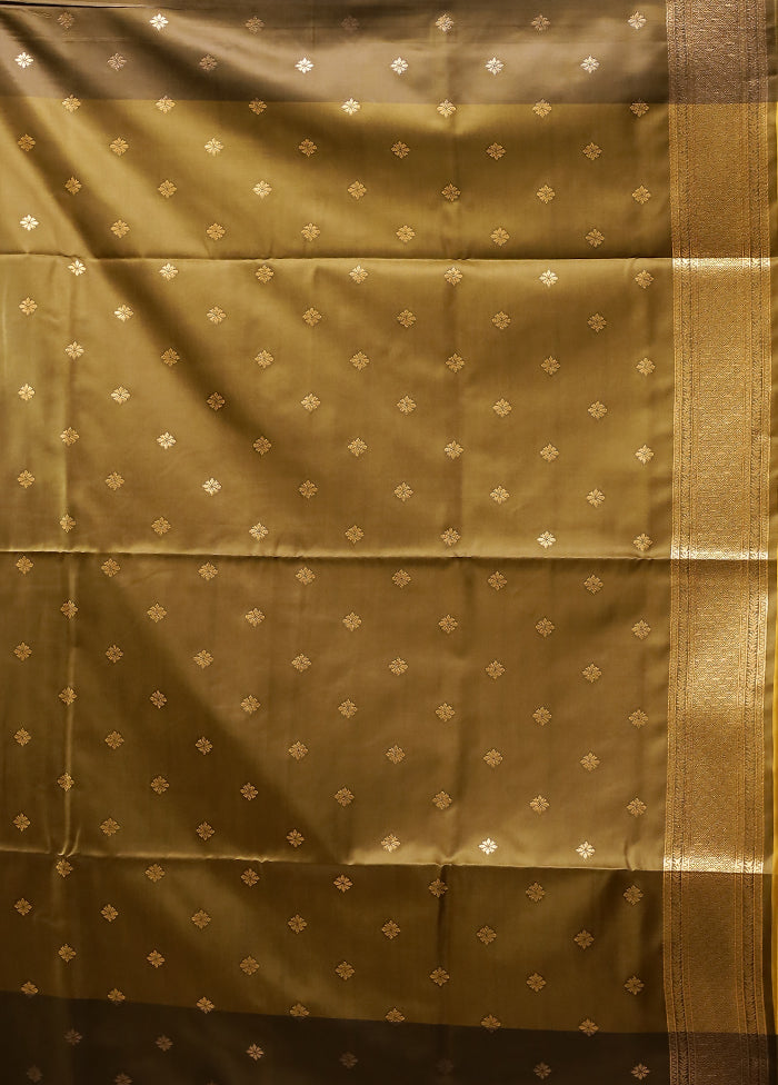 Yellow Kanjivaram Silk Saree With Blouse Piece