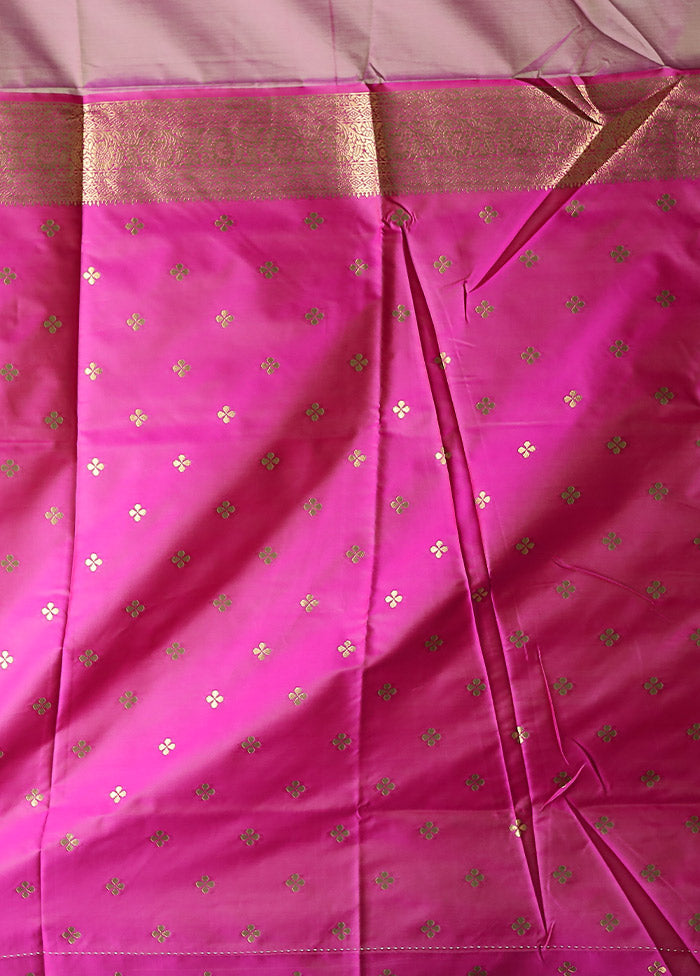 Purple Kanjivaram Silk Saree With Blouse Piece