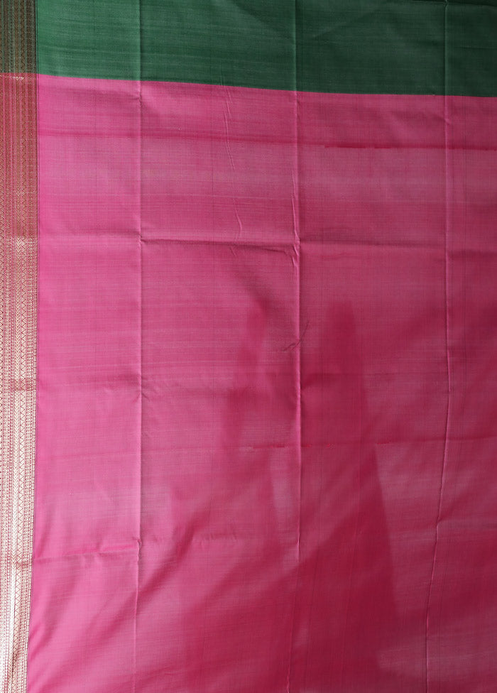 Green Kanjivaram Silk Saree With Blouse Piece