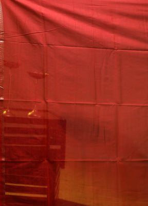 Red Kora Silk Saree With Blouse Piece