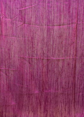Purple Handloom Matka Pure Silk Saree With Blouse Piece