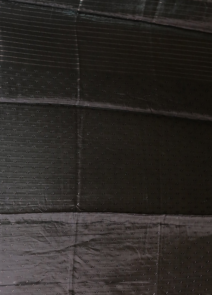 Black Dupion Silk Saree With Blouse Piece