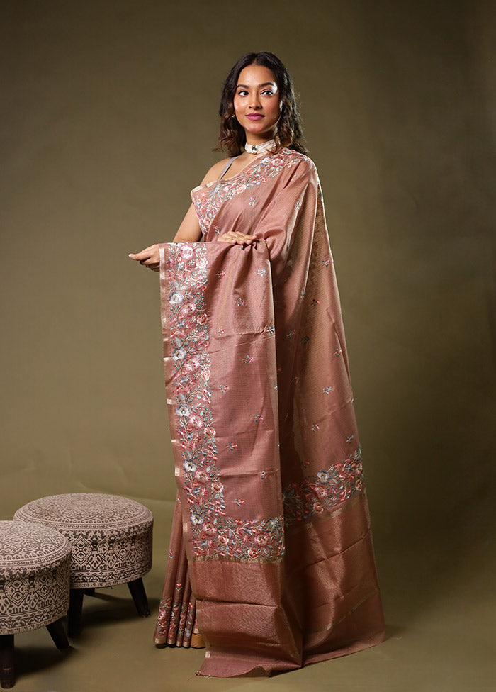 Purple Pure Cotton Saree With Blouse Piece