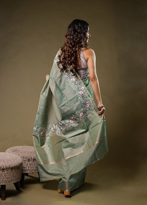 Blue Pure Cotton Saree With Blouse Piece