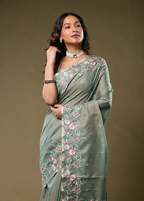 Blue Pure Cotton Saree With Blouse Piece