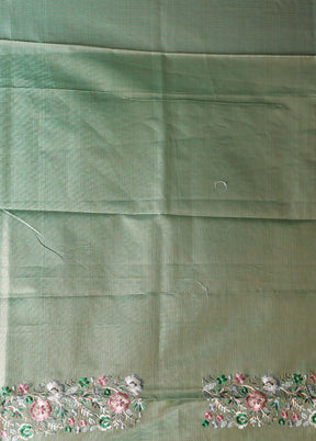 Blue Pure Cotton Saree With Blouse Piece