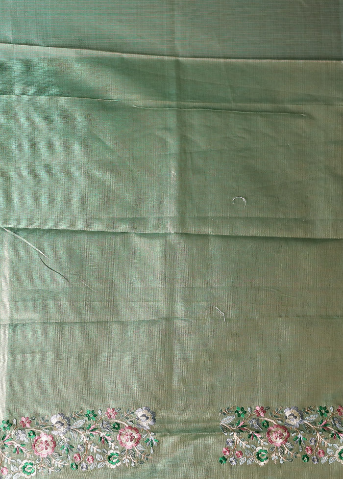 Blue Pure Cotton Saree With Blouse Piece