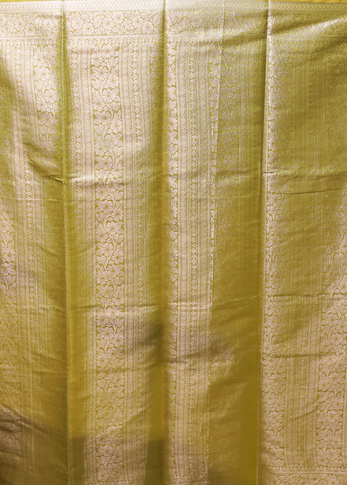 Green Kora Silk Saree With Blouse Piece