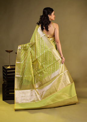 Green Kora Silk Saree With Blouse Piece