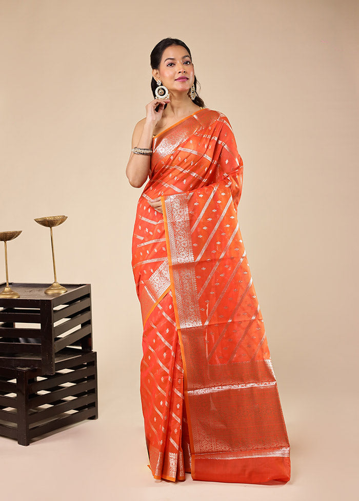 Pink Kora Silk Saree With Blouse Piece