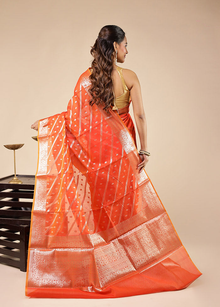 Pink Kora Silk Saree With Blouse Piece
